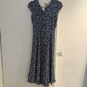 Reformation Floral Blue Dress